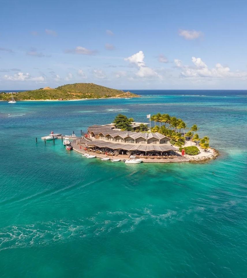 Saba Rock resort from above