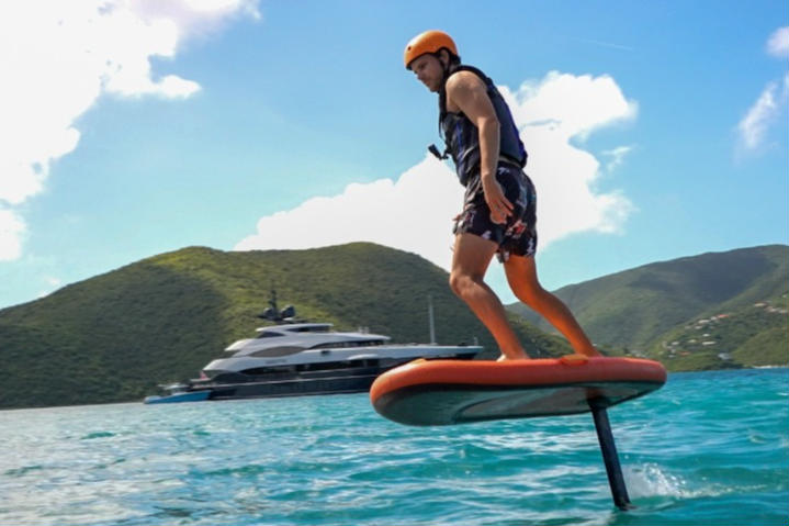 Person e-foiling off Endless Summer